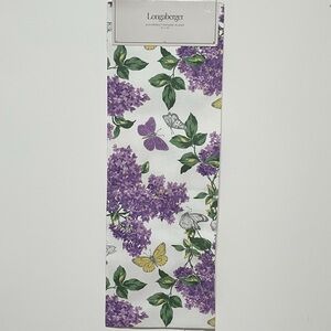 Longaberger Eco-Friendly Textilene Purple Floral and Butterfly Table Runner